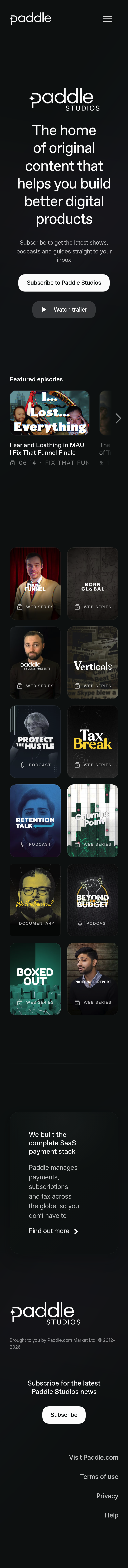 Paddle Podcast Pages
