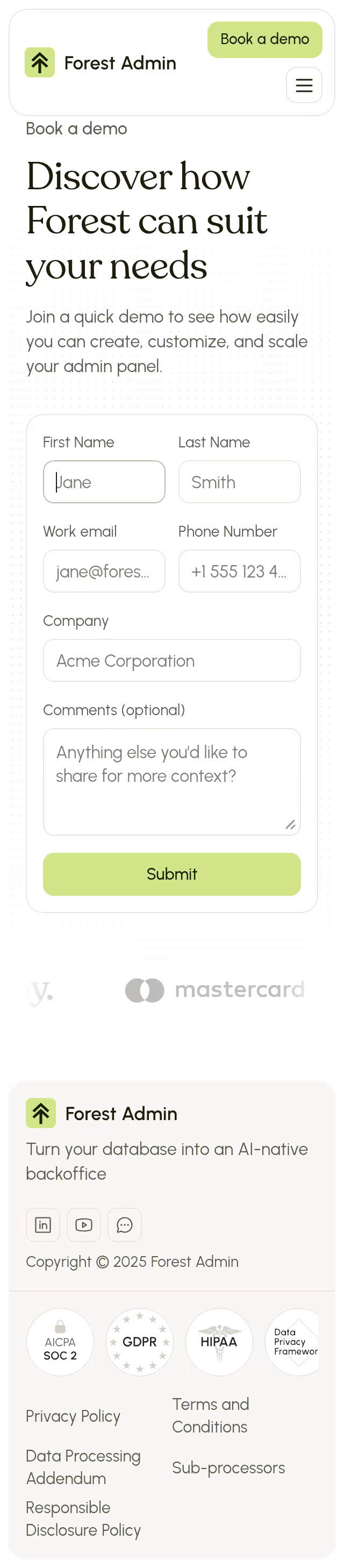 Forest Admin Demo Request