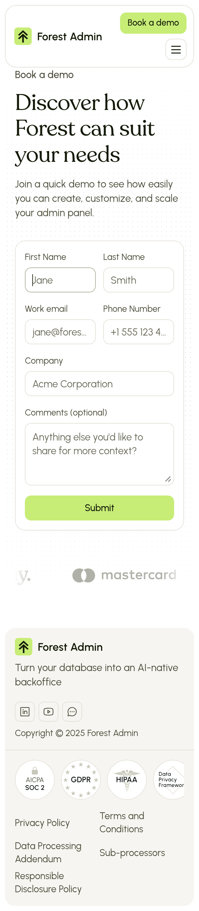 Forest Admin Demo Request