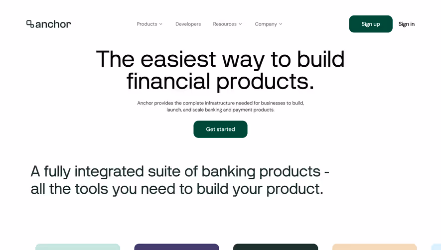 Anchor Landing Page