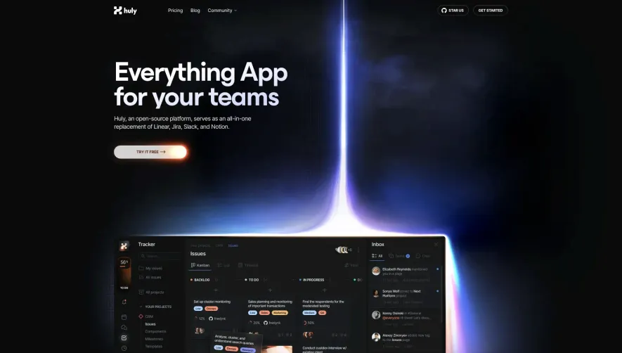 Huly Landing Page