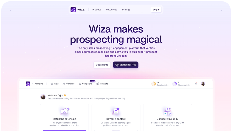 Wiza Landing Page