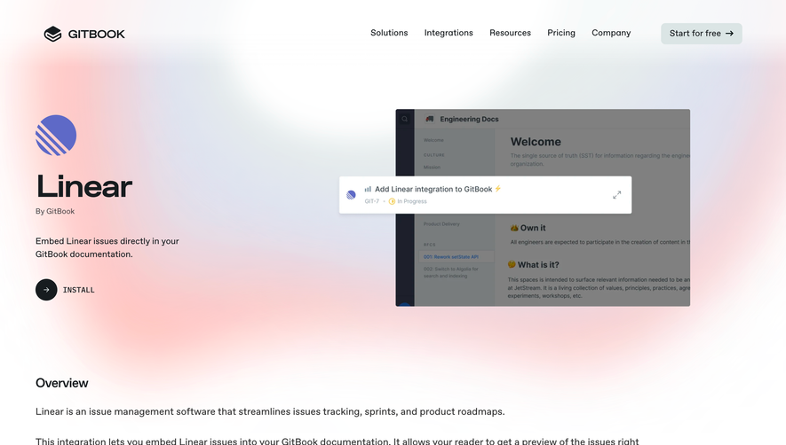 GitBook Integrations Page