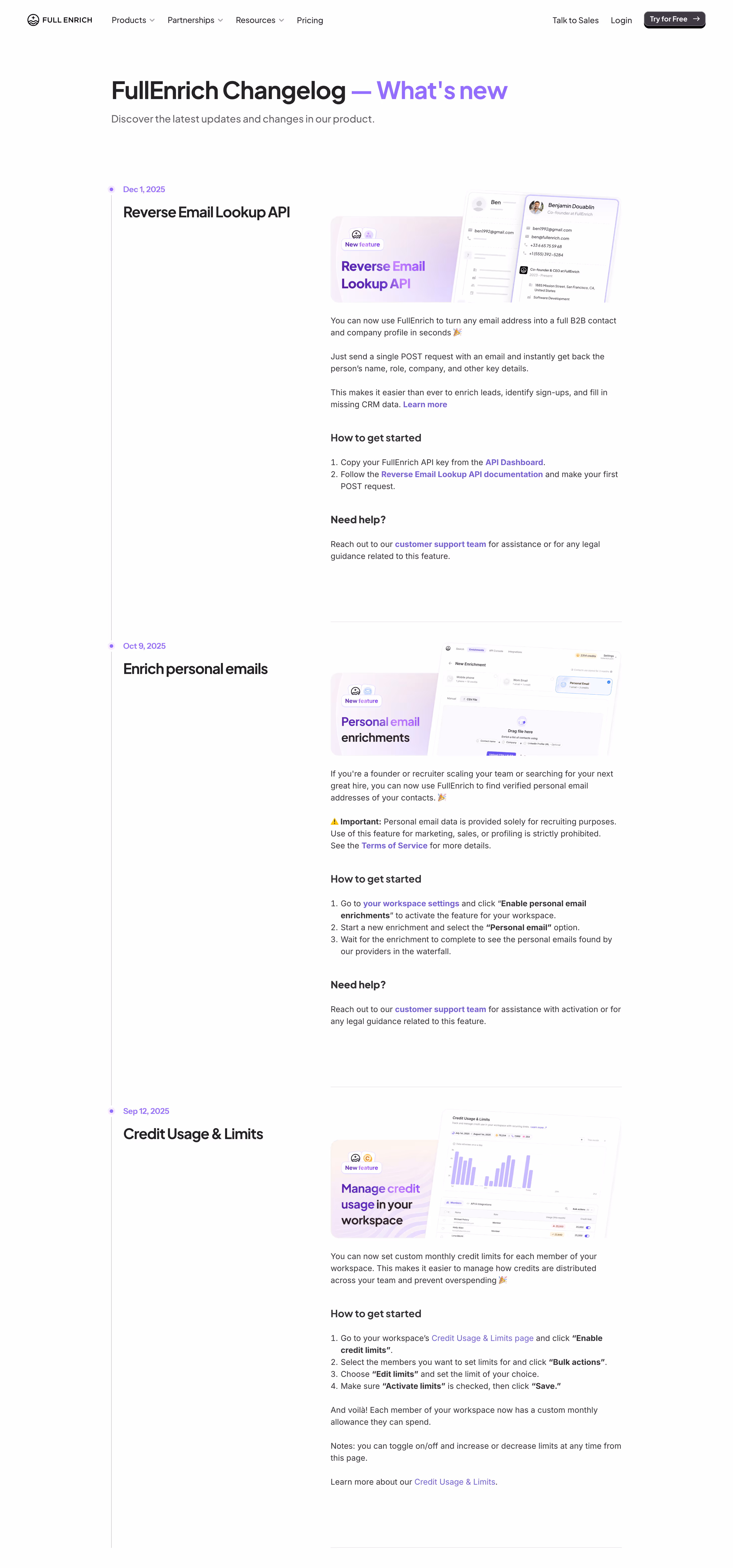 FullEnrich Changelog