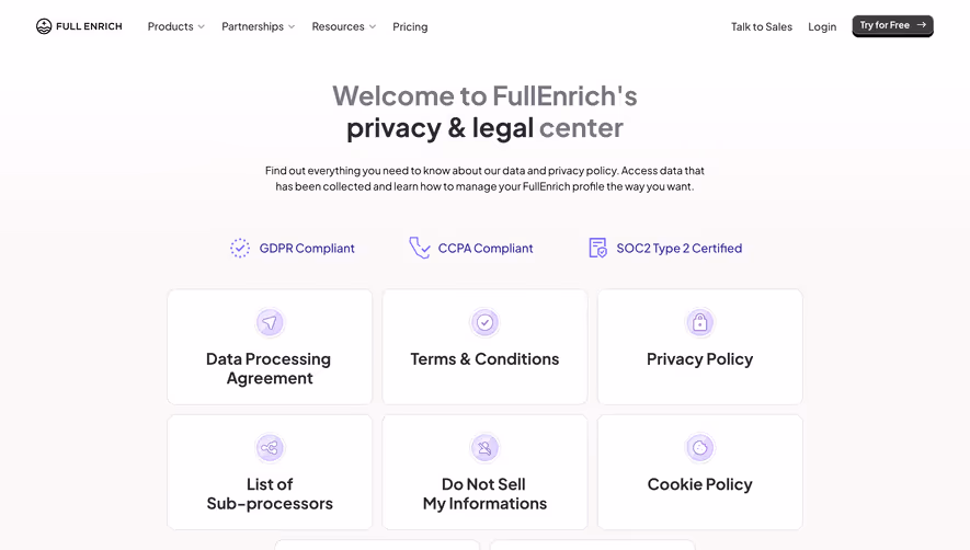 FullEnrich Privacy Compliance Page