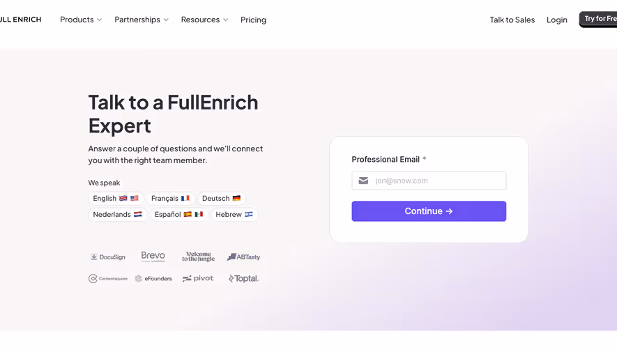 FullEnrich Contact Page