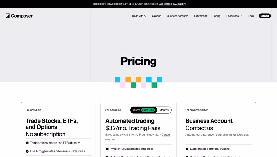 Composer Pricing Page