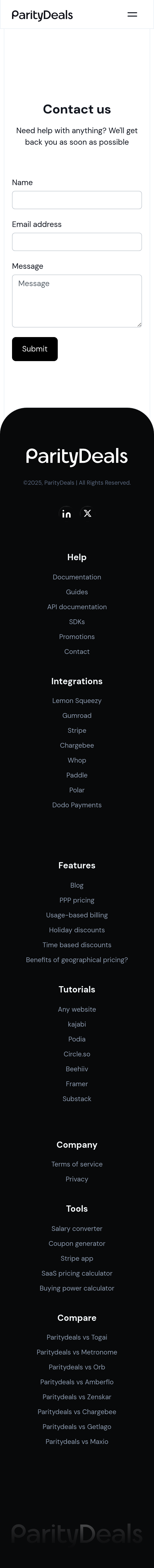 ParityDeals Contact Page