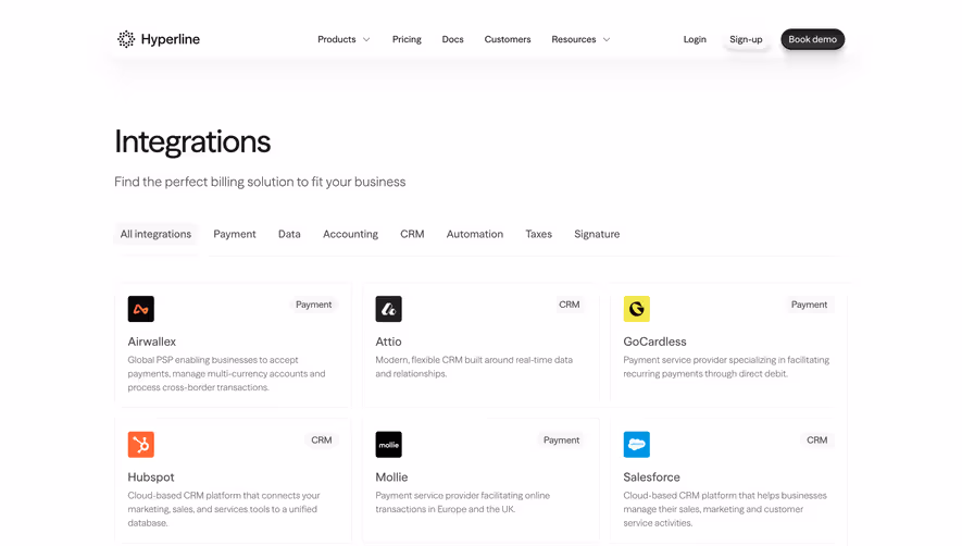 Hyperline Integrations Library