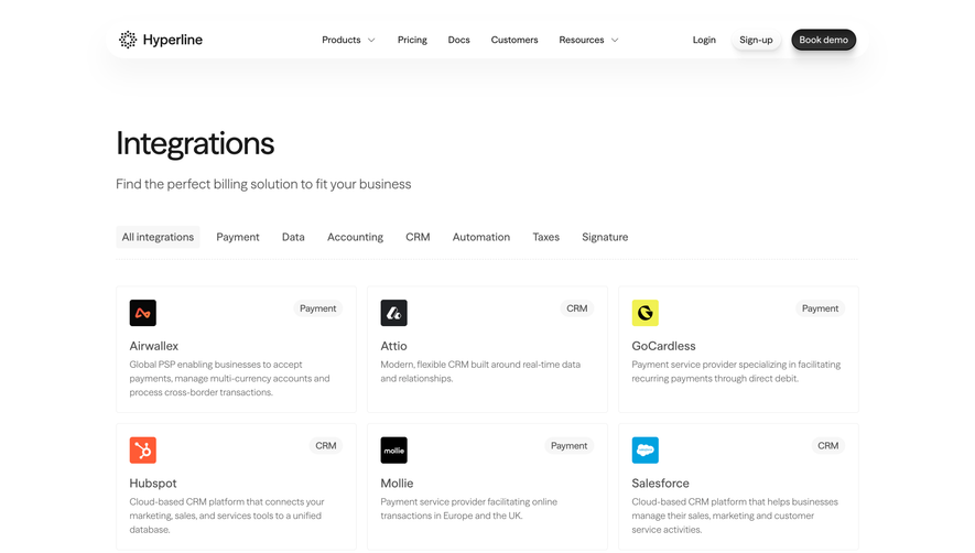 Hyperline Integrations Library