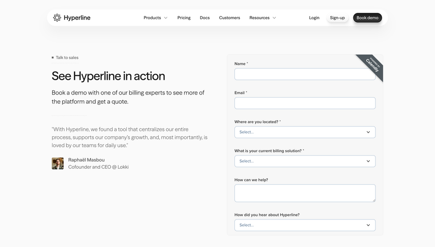 Hyperline Demo Request