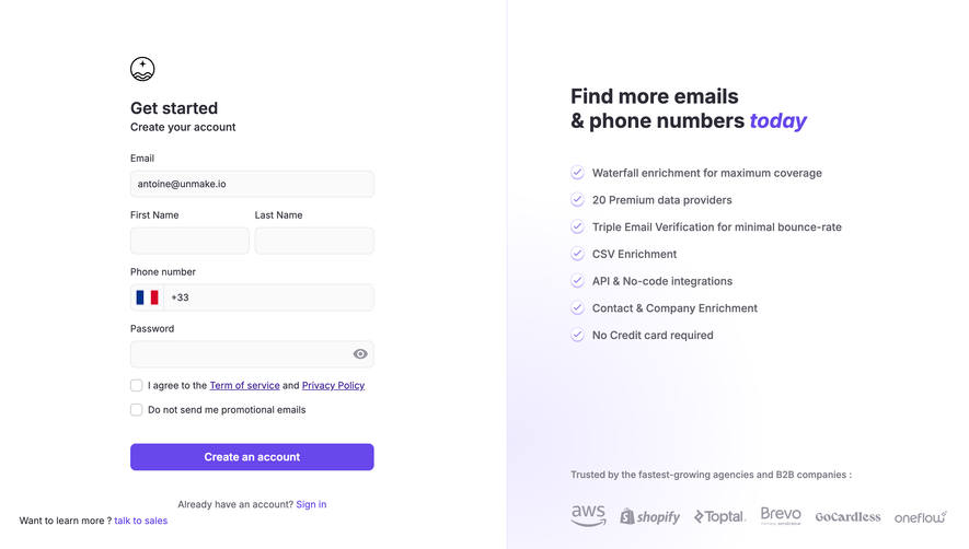 FullEnrich Account Setup