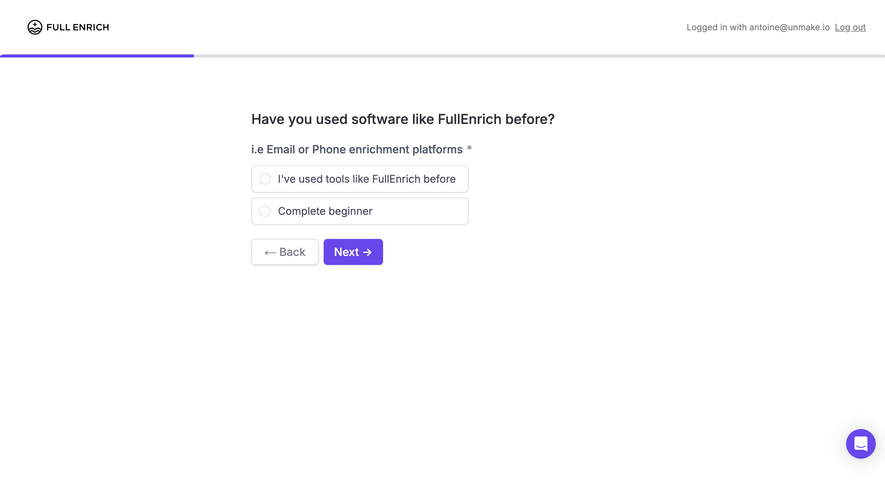FullEnrich User Onboarding
