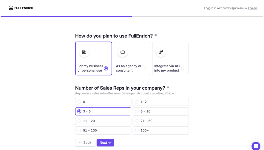 FullEnrich User Onboarding
