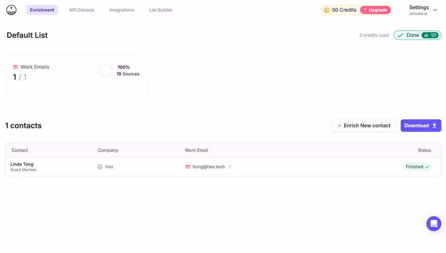 FullEnrich Enrich Work Email