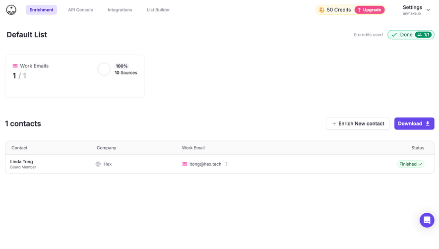 FullEnrich Enrich Work Email