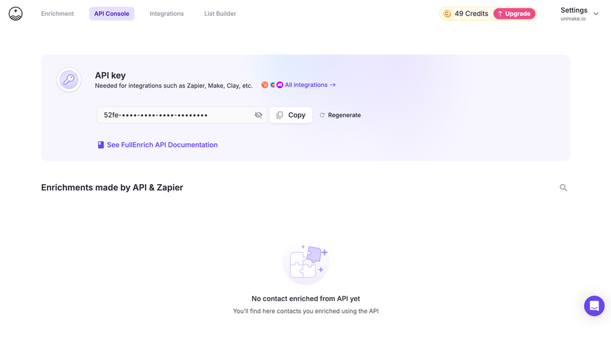 FullEnrich API Console