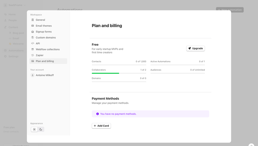 Audienceful Plan & Billing