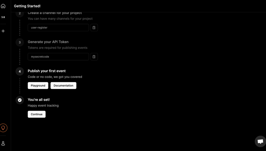 Logsnag User Onboarding