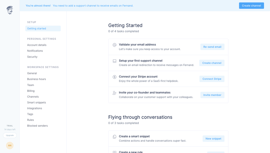 Fernand User Onboarding