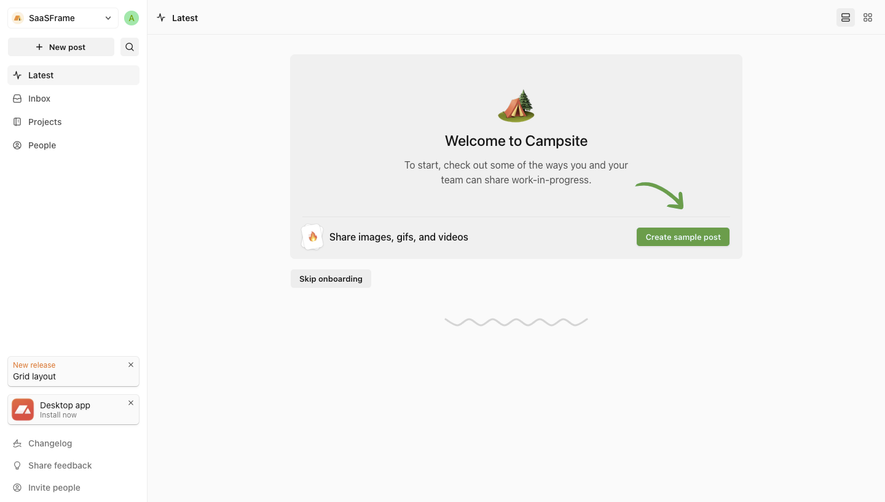 Campsite User Onboarding