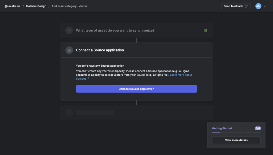 Specify Connect a Source application