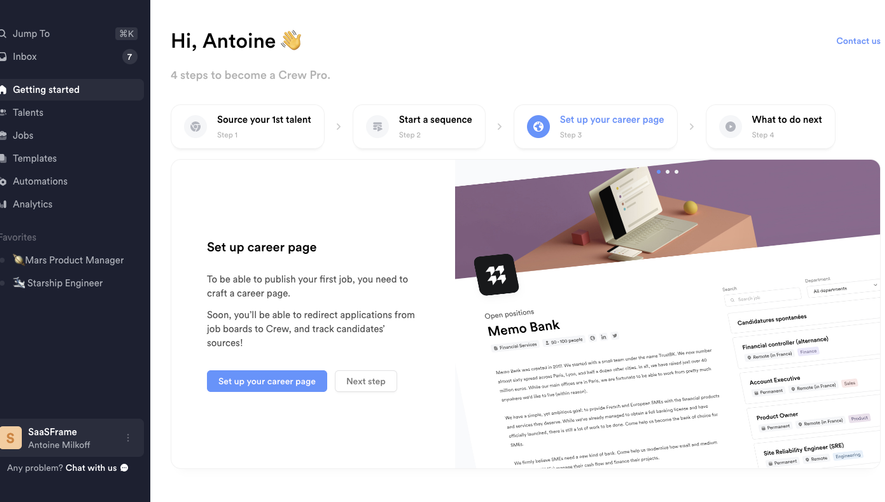 Crew User Onboarding