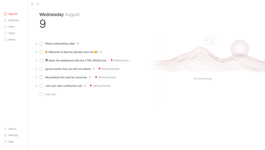 Routine Empty Dashboard
