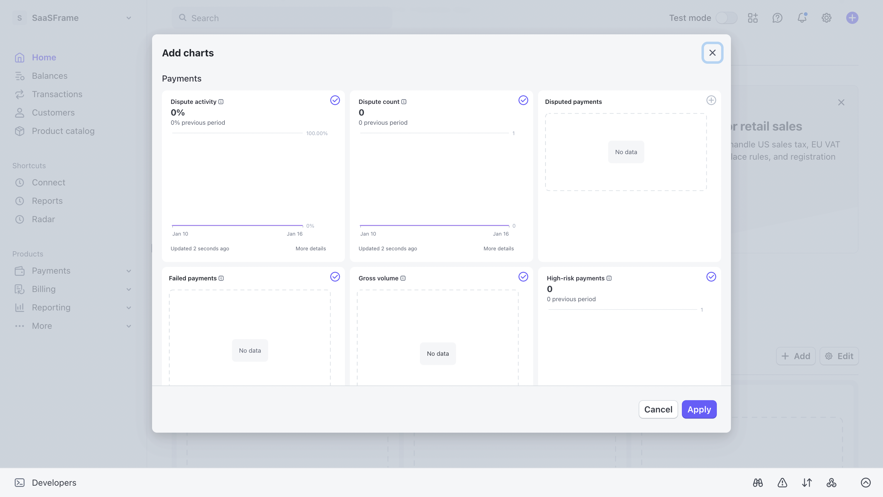 Stripe Customizable Dashboard