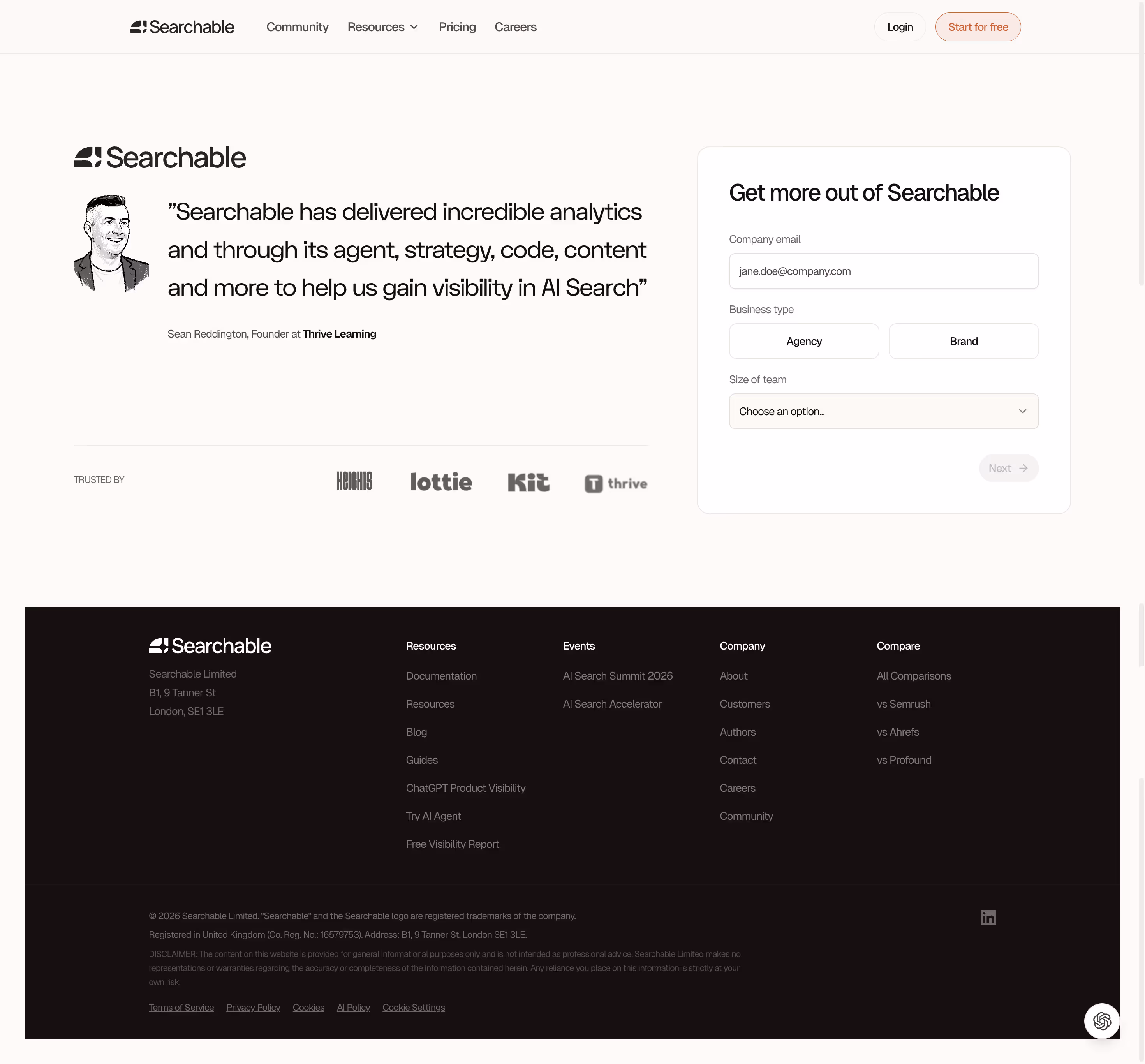 Searchable Demo Request
