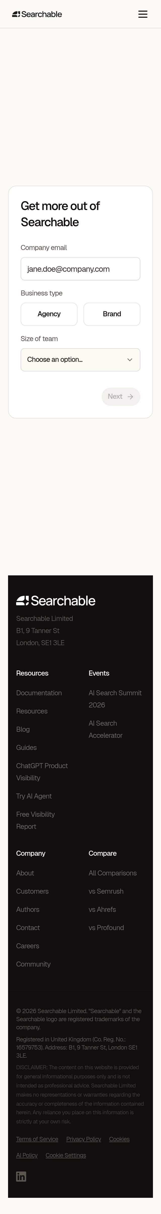 Searchable Demo Request