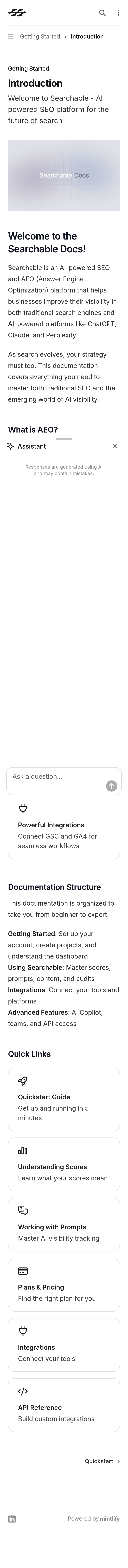 Searchable Documentation