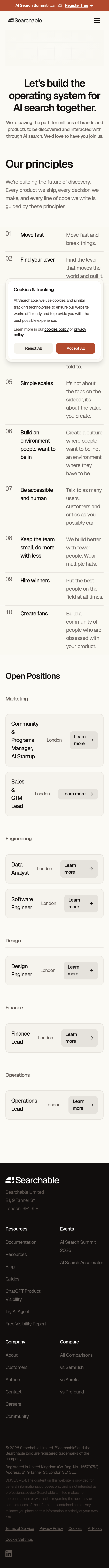 Searchable Careers Page