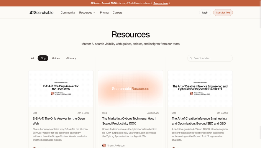 Searchable Blog Feed