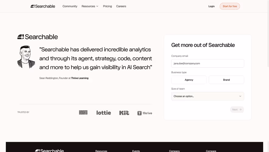 Searchable Demo Request