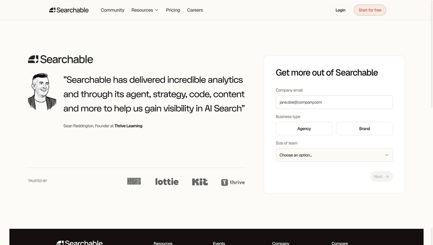 Searchable Demo Request