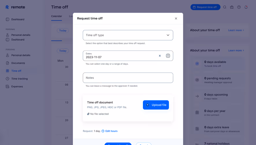 Remote Time Off Request