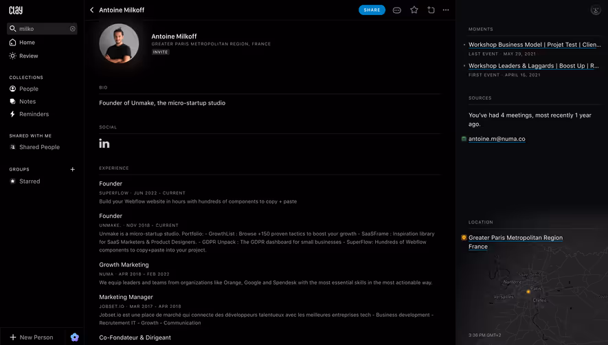 Clay Contact Details