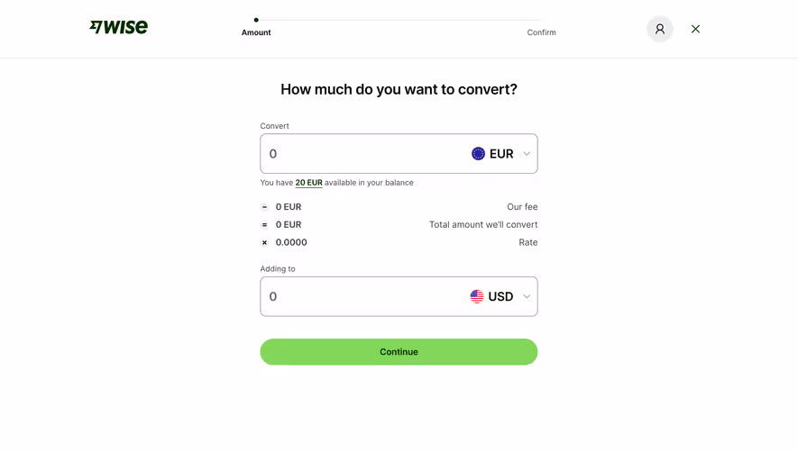 Wise Select Conversion Amount