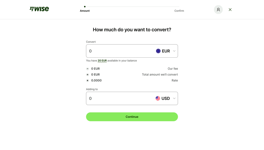 Wise Select Conversion Amount