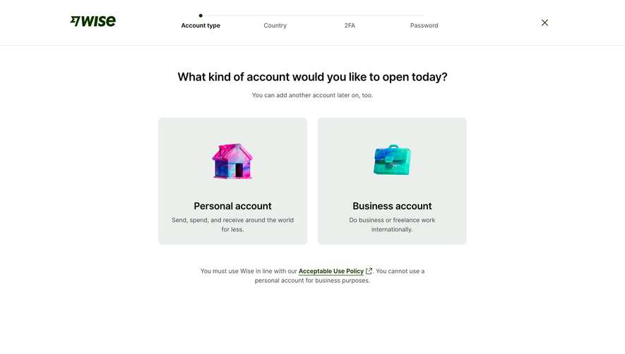 Wise Choose Account Type