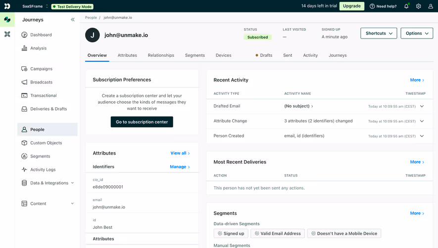 Customer.io Contact Details