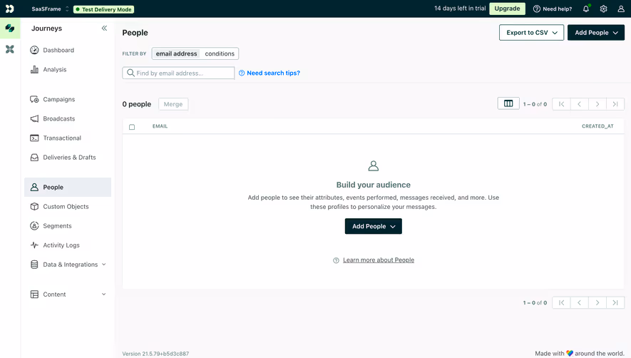 Customer.io Empty People Table