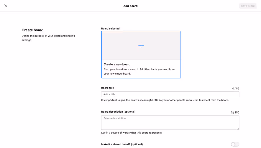 Checkout.com Create New Board
