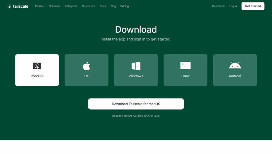 Tailscale Download Page