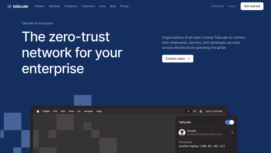 Tailscale Enterprise Page