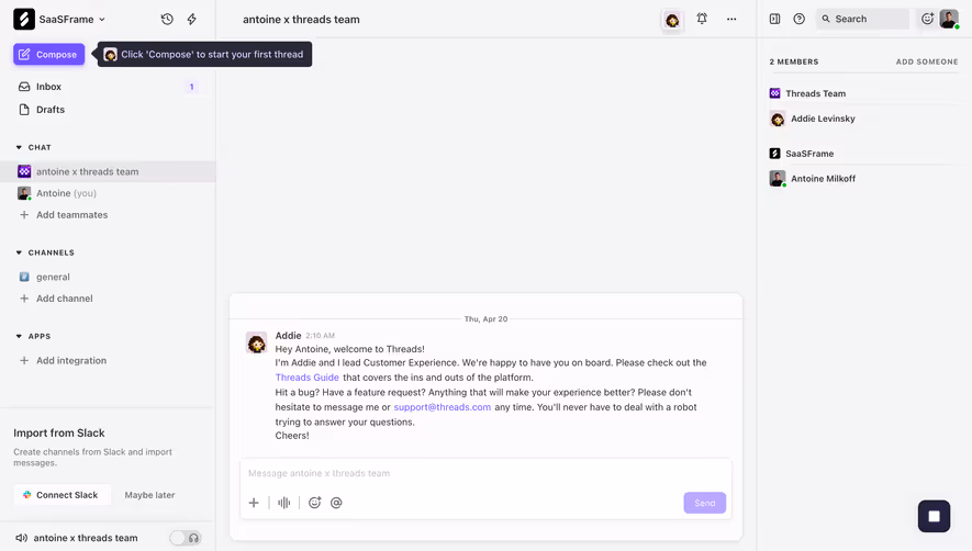 Threads Product Tour