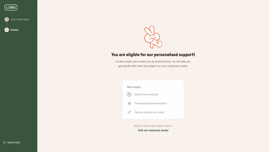 Libeo Signup Support
