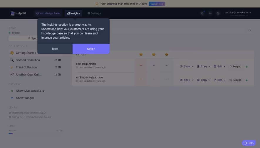 Help Kit Product Tour