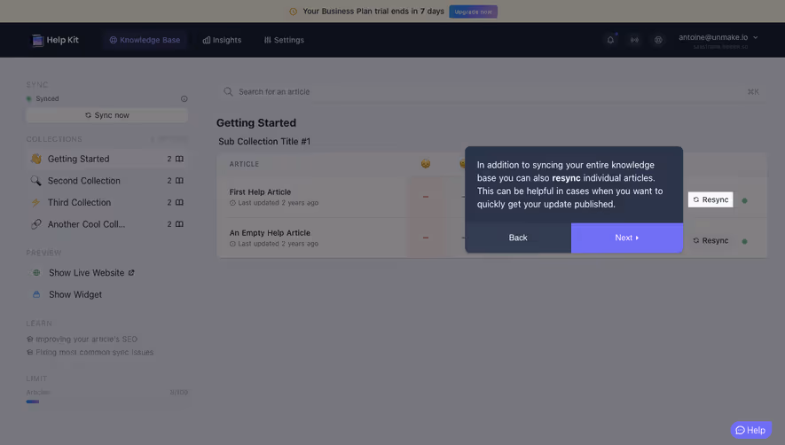 Help Kit Product Tour